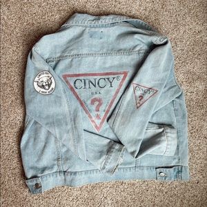 University of Cincinnati jean jacket size L